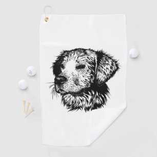 Canine Head Sketch Golf Towel
