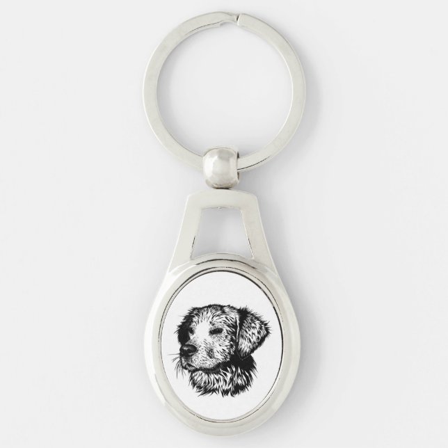 Canine Head Sketch  Key Ring (Front)