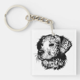 Canine Head Sketch  Key Ring