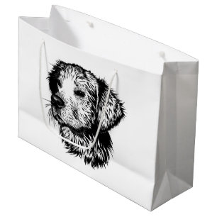 Canine Head Sketch Large Gift Bag