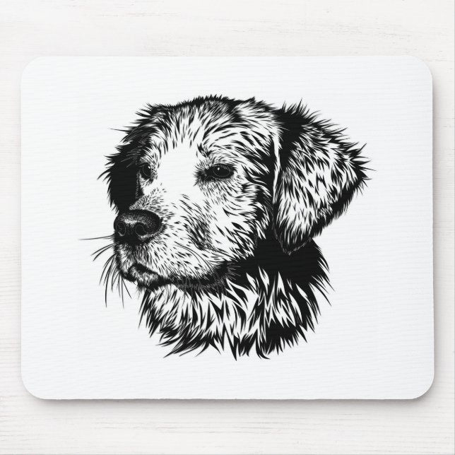 Canine Head Sketch  Mouse Mat (Front)