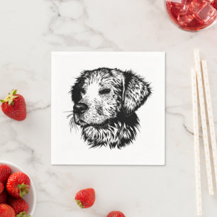 Canine Head Sketch Napkin