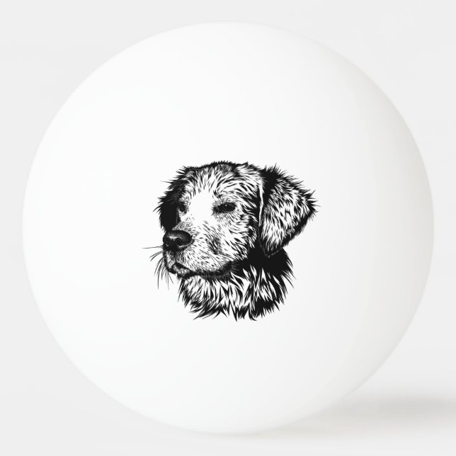 Canine Head Sketch  Ping Pong Ball (Front)
