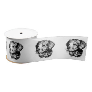 Canine Head Sketch  Satin Ribbon