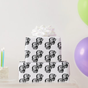 Canine Head Sketch Wrapping Paper