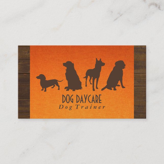 Canine Pack | Dog Training (wood & fabric) Business Card (Front)