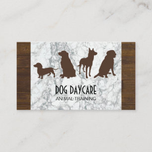 Canine Pack   Dog Training Wood Marble Business Card