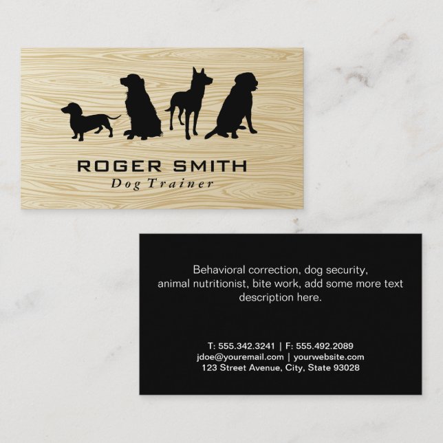 Canine Pack | Dog | Wood Grain Business Card (Front/Back)