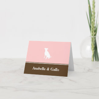 Canine pet dog pink custom name note card blank