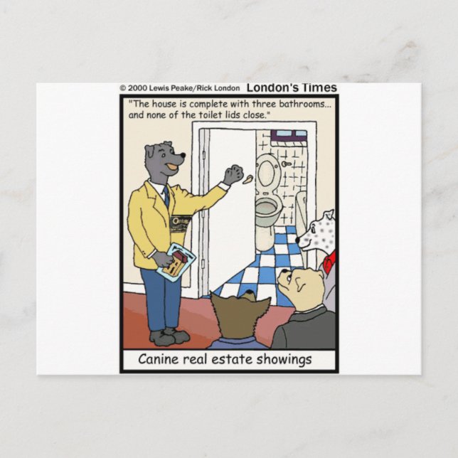 Canine Real Estate Sales Funny Gifts & Tees Postcard (Front)