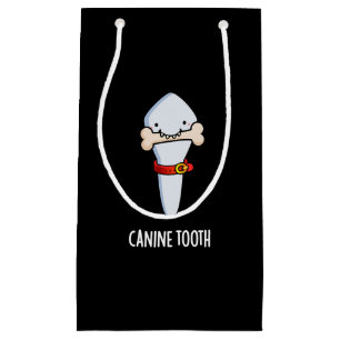 Canine Tooth Funny Dental Pun Dark BG Small Gift Bag