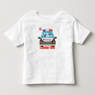 Canine Unit Policeman and Police Dog In Car Toddler T-Shirt