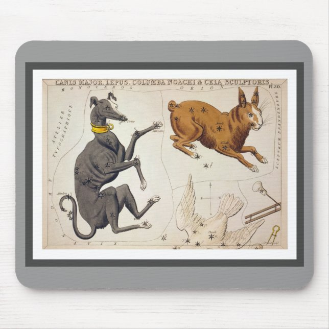 Canis Major, Lepus, Columba Noachi and Cela Mouse Mat (Front)