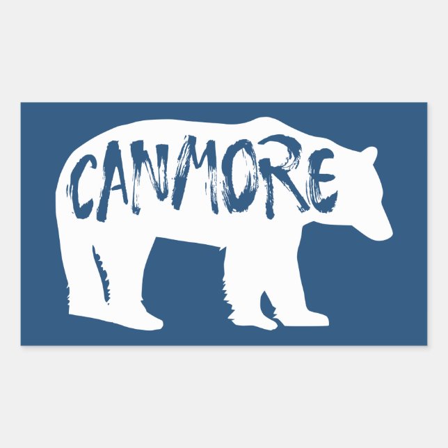 Canmore Alberta Bear Rectangular Sticker (Front)