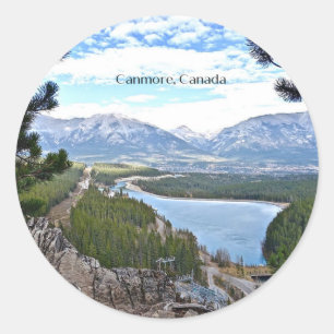 Canmore, Canada scenic photograph Classic Round Sticker