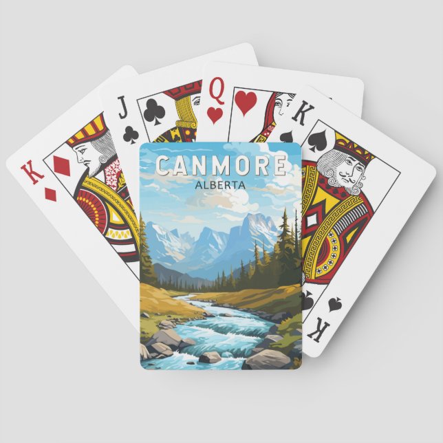Canmore Canada Travel Art Vintage Playing Cards (Back)
