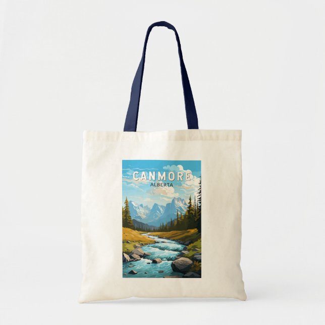 Canmore Canada Travel Art Vintage Tote Bag (Front)