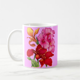 canna flowers print coffee mug