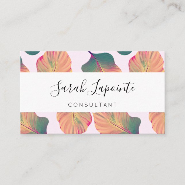 Canna Tropicanna Leaves in Pastel Business Card (Front)