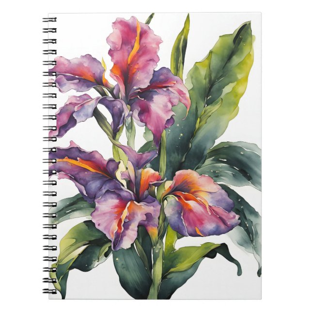 Canna - Watercolor flowers Notebook (Front)