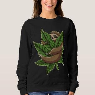 Cannasloth Funny Sloth Hug Weed Sweatshirt
