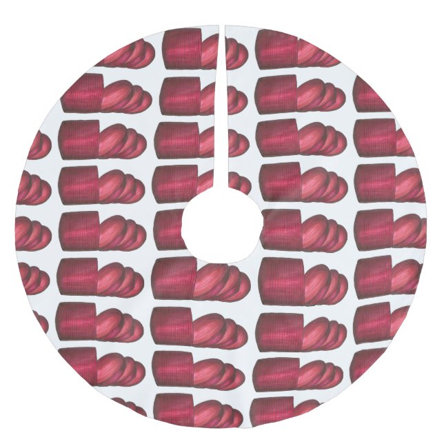 Canned Jellied Cranberry Sauce Christmas Dinner Brushed Polyester Tree Skirt (Front)