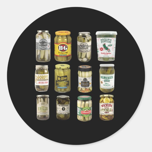 Canned Pickles Pickle Pickle Classic Round Sticker (Front)