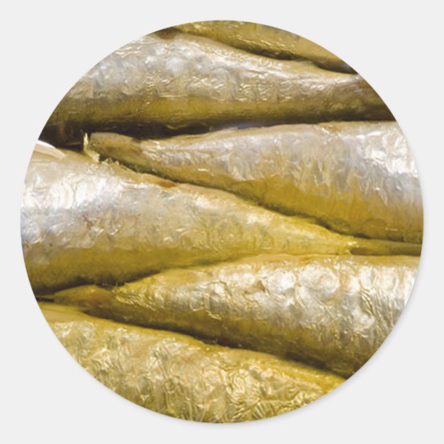 Canned Sardines Classic Round Sticker (Front)