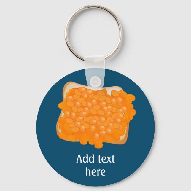 Canned Tomato Beans on Toast Slice - UK style Key Ring (Front)