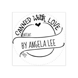 Canned with love - Personalised Rubber Stamp