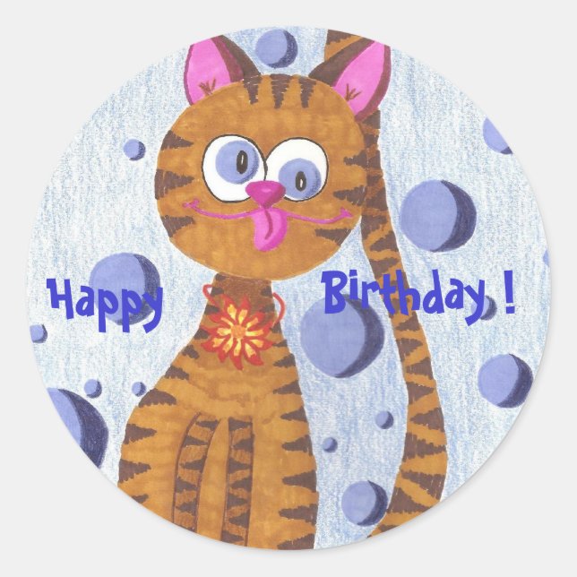 Cannelle the cat Happy, Birthday ! stickers (Front)