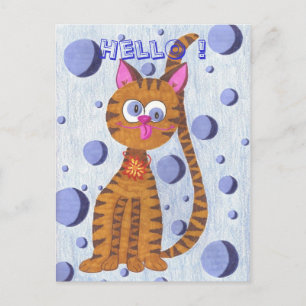 Cannelle the cat "Hello !" postcard