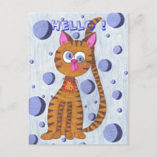 Cannelle the cat "Hello !" postcard