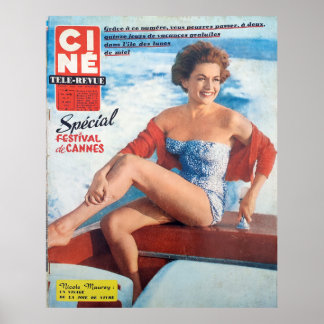 Cannes Beach Babe, 60's style. Poster
