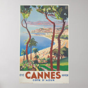 Cannes Beach - Cote d'Azur, Ete Hiver Poster