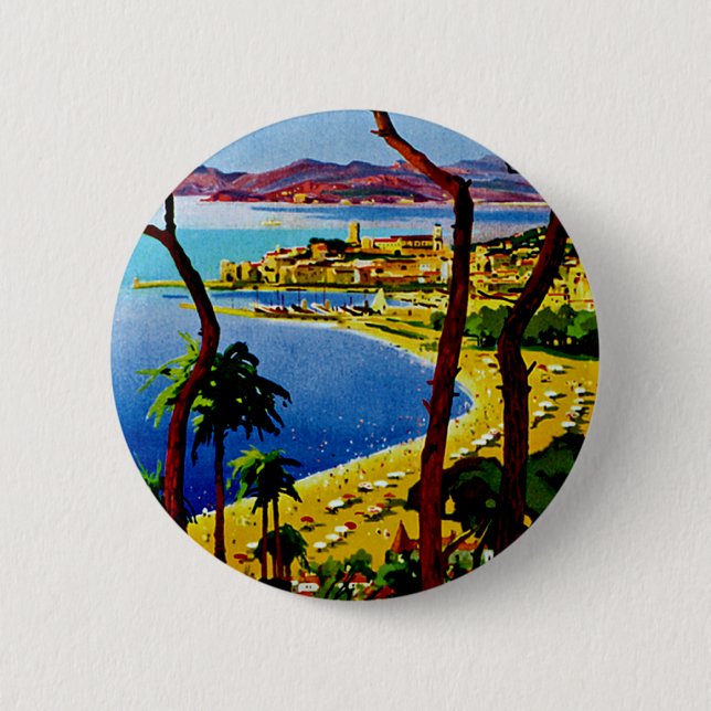 Cannes ~ Cote d'Azur 6 Cm Round Badge (Front)