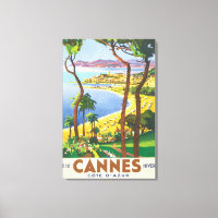 Cannes Cote D'Azur Vintage Travel Poster