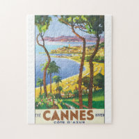 Cannes Cote D'Azur Vintage Travel Poster