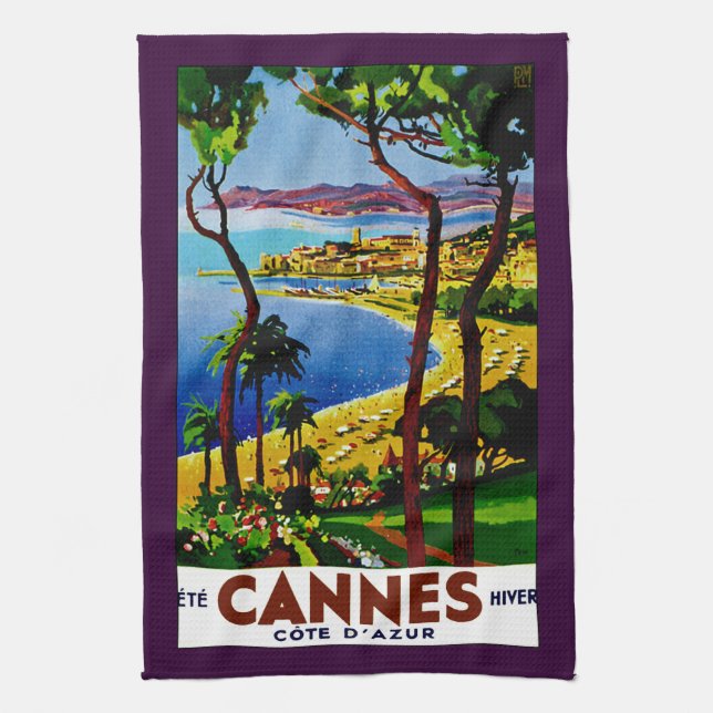 Cannes - Cote d'Azure Tea Towel (Vertical)