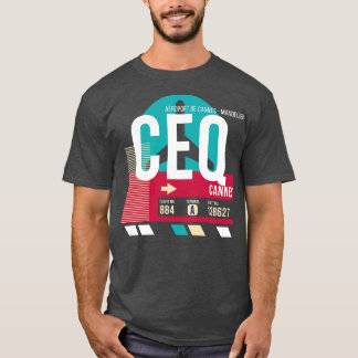 Cannes France CEQ Airport Code Baggage Tag T-Shirt