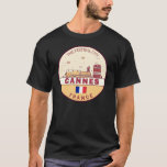 Cannes France City Skyline Emblem T-Shirt<br><div class="desc">Cannes minimalist,  colourful art design featuring monuments and landmarks of the city in France.</div>
