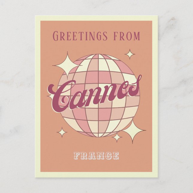 Cannes France Retro Vintage Party Postcard (Front)