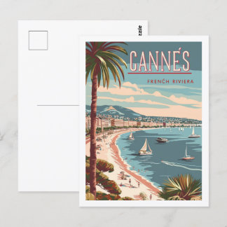 Cannes France Vintage Famous Travel Place Postcard