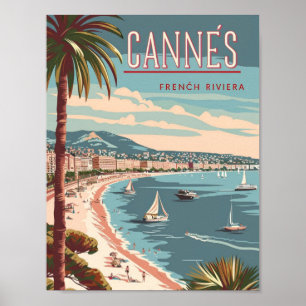 Cannes France Vintage Famous Travel Place  Poster
