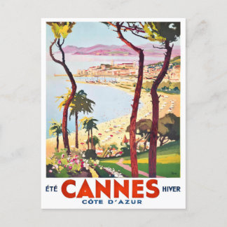 Cannes France vintage travel Postcard