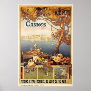 Cannes France Vintage Travel Poster Print