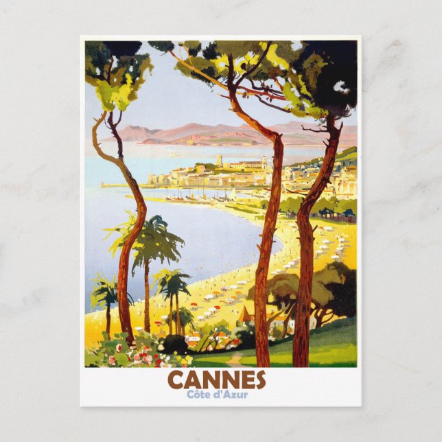 Cannes, French riviera, France. Vintage travel Postcard (Front)