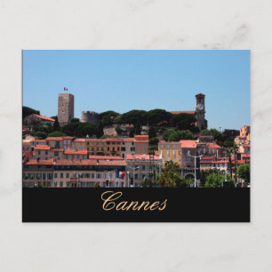 Cannes, old city view postcard