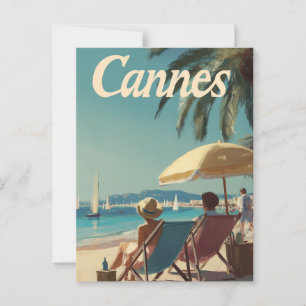 Cannes vintage postcard