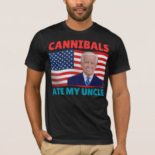 Cannibals Ate My Uncle USA Flag Biden Vinatge T-Shirt